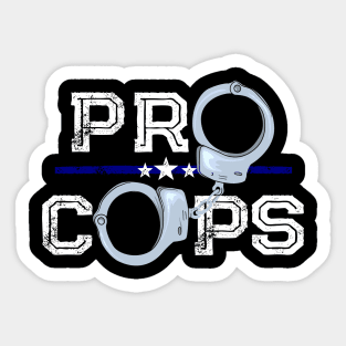 Pro Cops Blue Line Handcuffs Police Sticker